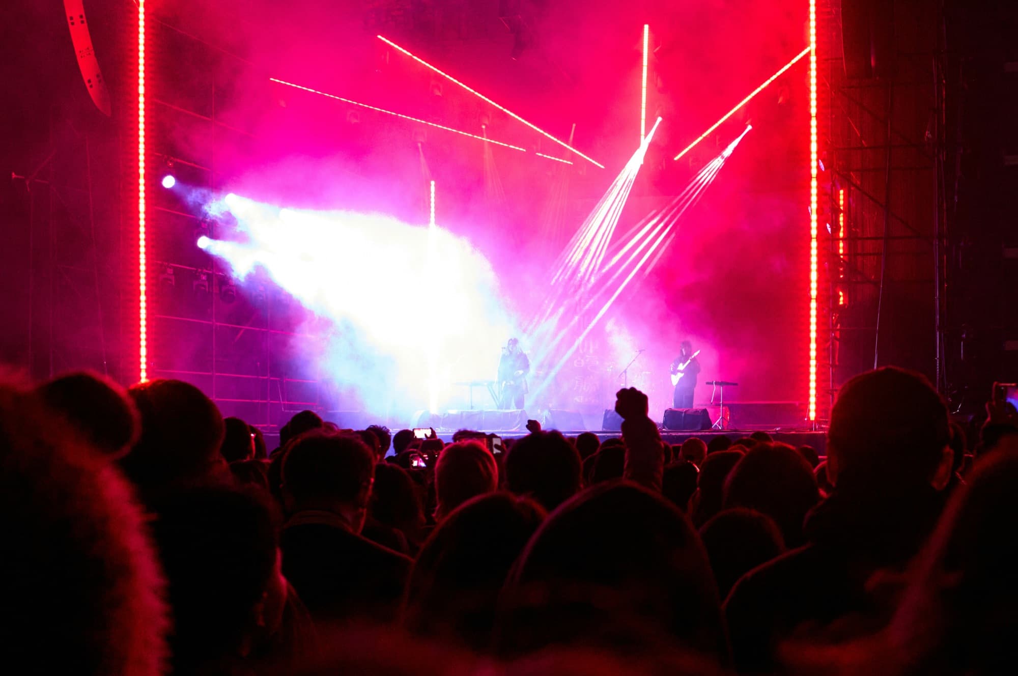 Concert with stage lights and audience