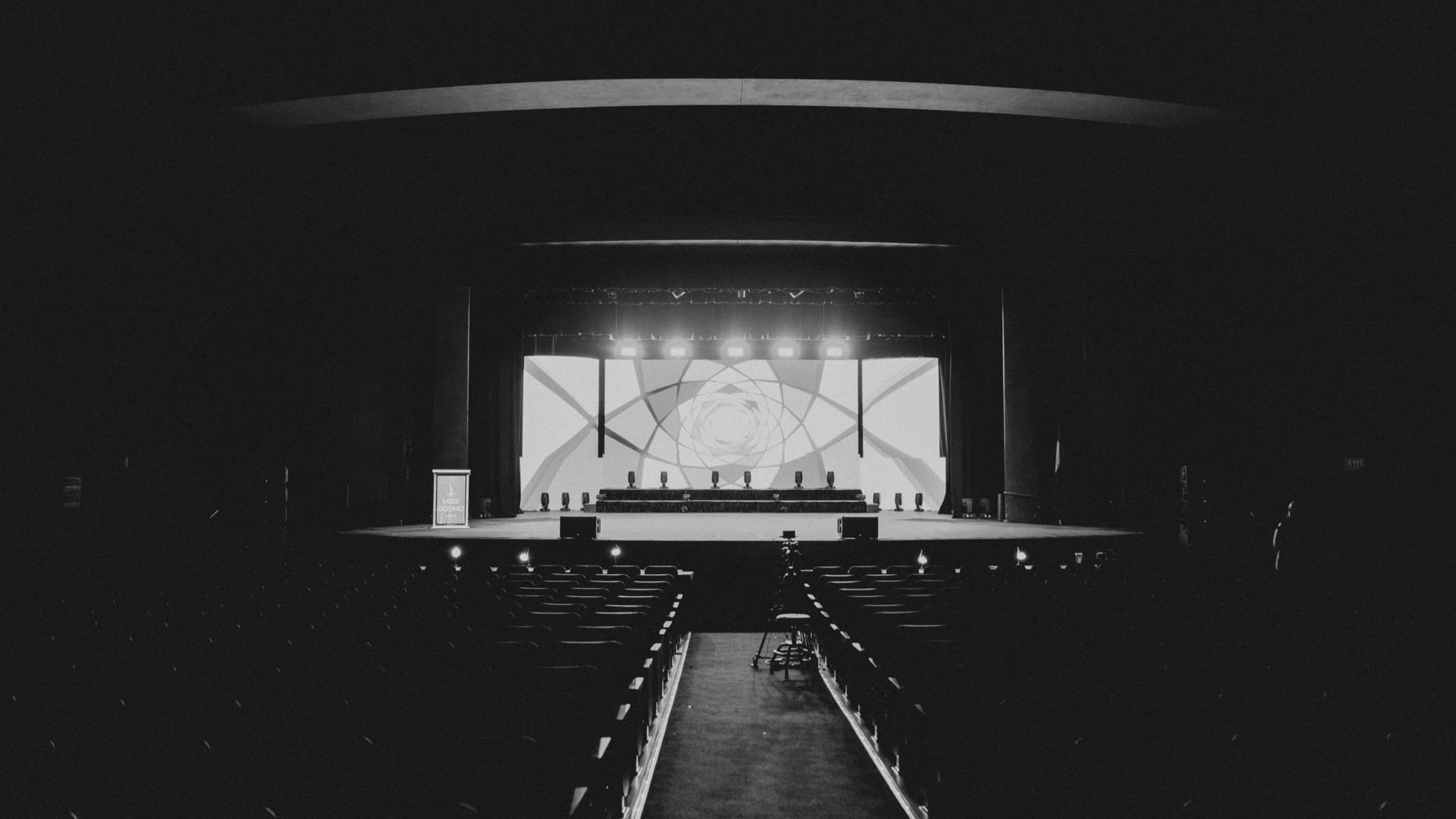 Large indoor stage with an LED screen